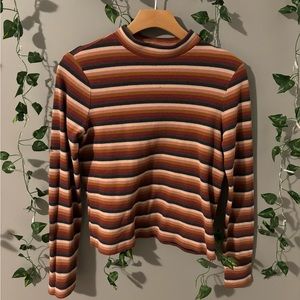 American Eagle Outfitters | waffle knit striped turtle neck